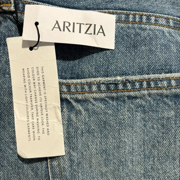 DENIM FORUM Sz 30 The Joni Mid Thigh Button Fly Picture this Blue Shorts NEW - Picture 9 of 14